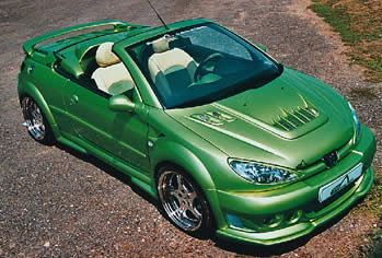206 CC tuné en vert ...